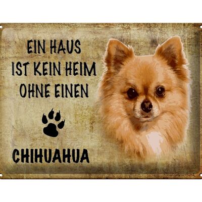 Blechschild Spruch 40x30cm Chihuahua Hund ohne kein Heim