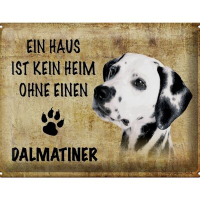 Blechschild Spruch 40x30cm Dalmatiner Hund ohne kein Heim