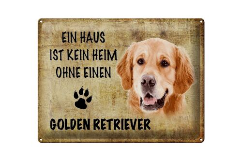 Blechschild Spruch 40x30cm Golden Retriever Hund Geschenk