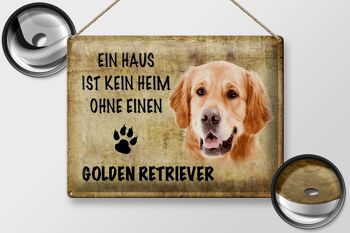Panneau en étain indiquant un cadeau pour chien Golden Retriever, 40x30cm 2