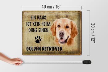 Panneau en étain indiquant un cadeau pour chien Golden Retriever, 40x30cm 4