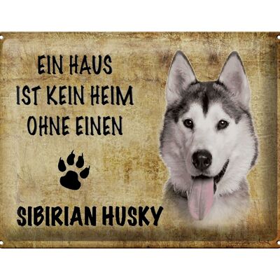Targa in metallo con scritta "Regalo cane Siberian Husky" 40x30 cm
