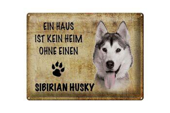 Panneau en étain disant cadeau pour chien Husky sibérien 40x30cm 1