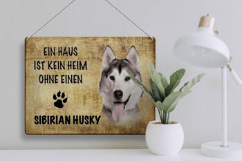 Panneau en étain disant cadeau pour chien Husky sibérien 40x30cm 3