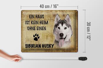 Panneau en étain disant cadeau pour chien Husky sibérien 40x30cm 4