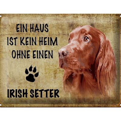 Cartel de chapa que dice regalo de perro Setter irlandés 40x30cm