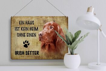 Panneau en étain indiquant un cadeau pour chien Setter irlandais, 40x30cm 3