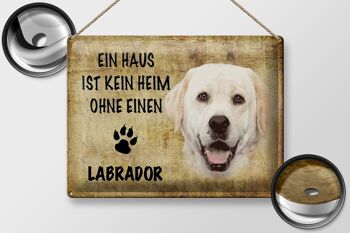 Plaque en tôle disant 40x30cm Chien Labrador sans maison 2