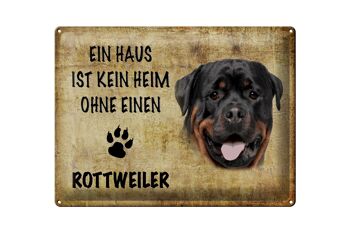 Plaque en tôle disant 40x30cm Chien Rottweiler sans maison 1