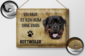 Plaque en tôle disant 40x30cm Chien Rottweiler sans maison 2