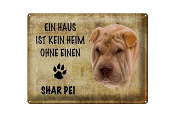 Panneau en étain disant cadeau pour chien Shar Pei, 40x30cm 1