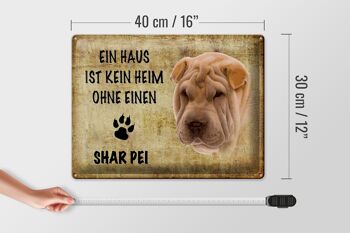 Panneau en étain disant cadeau pour chien Shar Pei, 40x30cm 4