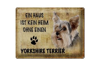 Plaque en tôle indiquant 40x30cm Chien Yorkshire Terrier 1