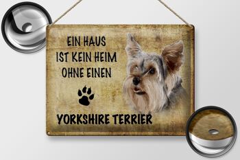 Plaque en tôle indiquant 40x30cm Chien Yorkshire Terrier 2