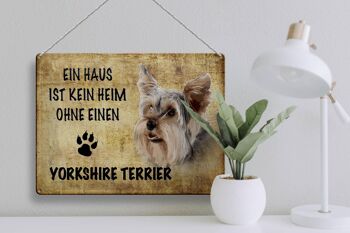 Plaque en tôle indiquant 40x30cm Chien Yorkshire Terrier 3