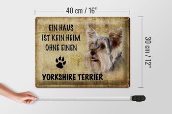 Plaque en tôle indiquant 40x30cm Chien Yorkshire Terrier 4