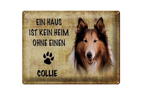 Blechschild Spruch 40x30cm Collie Hund Geschenk