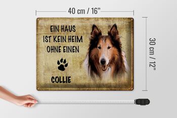 Panneau en étain indiquant un cadeau pour chien Collie, 40x30cm 4