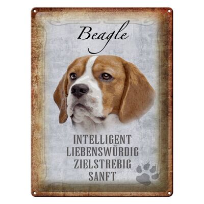 Targa in metallo con scritta "Regalo cane Beagle" 30x40 cm