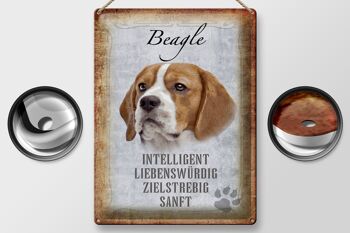 Panneau en étain indiquant un cadeau pour chien Beagle, 30x40cm 2