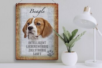 Panneau en étain indiquant un cadeau pour chien Beagle, 30x40cm 3
