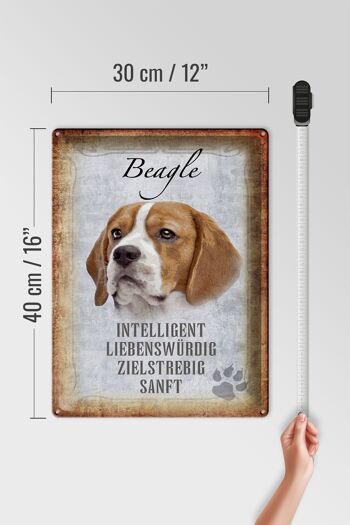 Panneau en étain indiquant un cadeau pour chien Beagle, 30x40cm 4