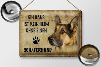 Plaque en tôle disant 40x30cm Chien de berger allemand sans maison 2