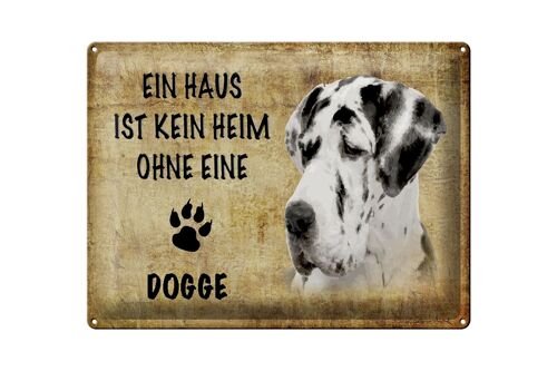 Blechschild Spruch 40x30cm Dogge Hund Geschenk