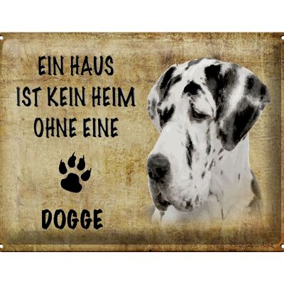 Cartel de chapa que dice 40x30cm Regalo de perro gran danés
