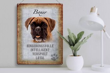 Panneau en étain indiquant 30x40cm, cadeau intelligent pour chien Boxer 3