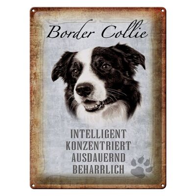 Targa in metallo con scritta "Regalo cane Border Collie" da 30 x 40 cm