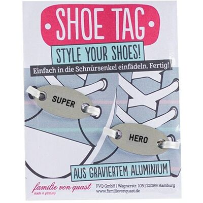 Zapato Tag "SUPER - HERO" - Plata

artículos de regalo y diseño