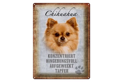 Blechschild Spruch 30x40cm Chihuahua Hund tapfer Geschenk