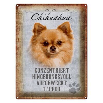Blechschild Spruch 30x40cm Chihuahua Hund tapfer Geschenk