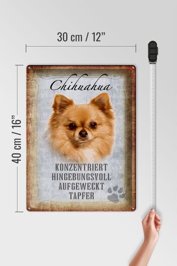 Panneau en étain indiquant un cadeau courageux pour chien Chihuahua, 30x40cm 4