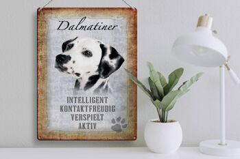 Plaque en étain disant cadeau pour chien dalmatien 30x40cm 3