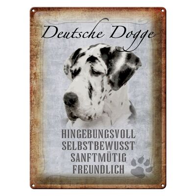 Cartel de chapa que dice 30x40cm Regalo de perro gran danés