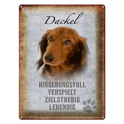 Letrero de chapa que dice 30x40cm Dachshund perro vivo regalo