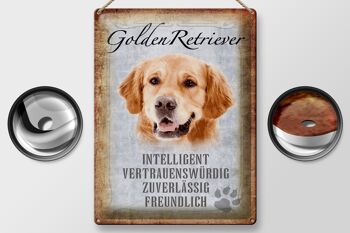 Panneau en étain indiquant un cadeau pour chien Golden Retriever, 30x40cm 2