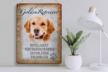 Panneau en étain indiquant un cadeau pour chien Golden Retriever, 30x40cm 3