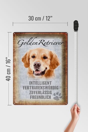 Panneau en étain indiquant un cadeau pour chien Golden Retriever, 30x40cm 4