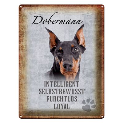 Targa in metallo con scritta 30x40 cm, regalo fedele al cane Doberman