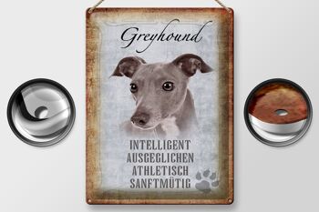 Panneau en étain indiquant un cadeau pour chien Greyhound, 30x40cm 2