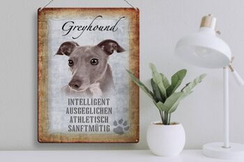 Panneau en étain indiquant un cadeau pour chien Greyhound, 30x40cm 3