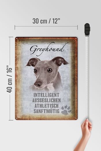 Panneau en étain indiquant un cadeau pour chien Greyhound, 30x40cm 4