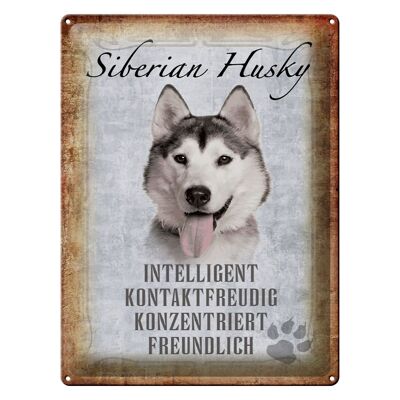 Targa in metallo con scritta "Regalo cane Siberian Husky" 30x40 cm