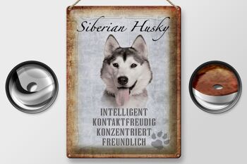 Panneau en étain disant cadeau pour chien Husky sibérien 30x40cm 2
