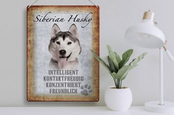 Panneau en étain disant cadeau pour chien Husky sibérien 30x40cm 3
