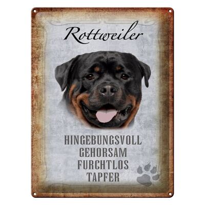 Targa in metallo con scritta "Regalo cane Rottweiler" 30x40 cm