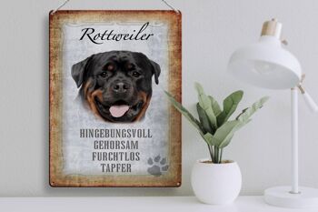 Panneau en étain disant cadeau pour chien Rottweiler 30x40cm 3